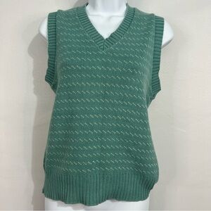 Vintage sweater vest, the fox sweater, size small light teal JCPenney